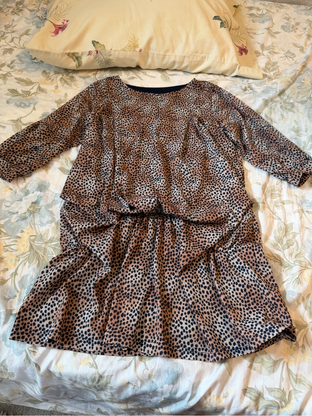 Animal Print Tiered Dress - Brown & Black